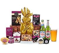 Luxury Beer Gift Set - Cambridge Hamper with Beck's, Peroni, Cheddar, Brie, Oatcakes, Chocolate Biscuits - Snacks and Beer Gift Box for Him, from Regency Hampers