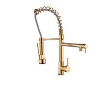 Luxury Black and Rose Gold Kitchen Faucet - Pull Down Sink Mixer Tap with Dual Spray Function Modern Design & Easy to Install