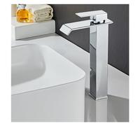 Luxury Black Cascade Bathroom Sink Faucet Contemporary Bridge Design Mixer Tap Stylish Waterfall Spout Premium Kitchen & Bathroom Accessory Home Upgrade Essential