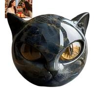Luxury Black Cat Sculpture,Handcrafted Black Cats Stone Statue,Elegant Bl/ack Cat Figurine,Elegant Home Decor & Gift for C/at Lovers,Versatile Display Options,Thoughtful Gift Choice,Unique Design