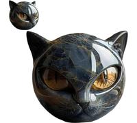 Luxury Black Cat Stone Sculpture - Elegant Home Décor & Gift-Ready Art Piece, Black Obsidian Tiny Cat Statue, Hand-Carved Crystals and Healing Stones, Lucky Cats Figurine, Gift for Kitten Lover (1pcs)