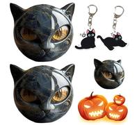 Luxury Black Cat Stone Sculpture - Elegant Home Décor & Gift-Ready Art Piece,Bring something different into your life with this black cat stone sculpture, Black Obsidian Crystal Gemstone Cat (2)