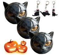 Luxury Black Cat Stone Sculpture - Elegant Home Décor & Gift-Ready Art Piece,Bring something different into your life with this black cat stone sculpture, Black Obsidian Crystal Gemstone Cat (3)