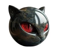 Luxury Black Cat Stone Sculpture - Elegant Home Décor & Gift-Ready Art Piece, Hand-Carved Crystal & Healing Stone, Cute Gemstone Decoration Gift for Cat Lovers Women & Men Red-1PCS