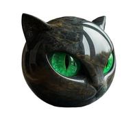 Luxury Black Cat Stone Sculpture - Elegant Home Décor & Gift-Ready Art Piece, Hand-Carved Crystal & Healing Stone, Cute Gemstone Decoration Gift for Cat Lovers Women & Men Green-1PCS