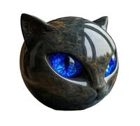 Luxury Black Cat Stone Sculpture - Elegant Home Décor & Gift-Ready Art Piece, Hand-Carved Crystal & Healing Stone, Cute Gemstone Decoration Gift for Cat Lovers Women & Men Blue-1PCS