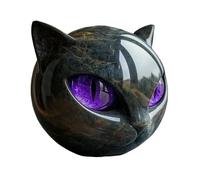 Luxury Black Cat Stone Sculpture - Elegant Home Décor & Gift-Ready Art Piece, Hand-Carved Crystal & Healing Stone, Cute Gemstone Decoration Gift for Cat Lovers Women & Men Purple-1PCS