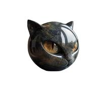 Luxury black cat stone sculpture - Handcrafted Black Cat Stone Sculpture Resin Statue with Amber Eyes, Elegant Shelf Decor for Home or Office