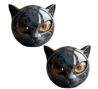 Luxury Black Cats Stone Sculpture, 2PCS Cat Figurine Healing Crystals for Men Women, Cute Animal Cat Statue Healing Stone Anxiety, Hand Carved Kitten Figure Gemstones Ornament, for Cats Lover Gift