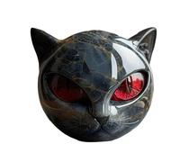 Luxury Black Cats Stone Sculpture | Cat Head Statue | Resin Figurine Black Cats Decor Gemstones Gift with Red Eyes | Hand-Carved Crystal and Healing Stones Carved for Home Decors
