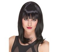 Luxury black mid-length women's wig - 170g