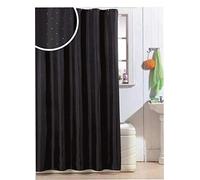 Luxury Black or White Glitter Diamante Polyester Shower Curtain with Weighted Hem Black Diamante
