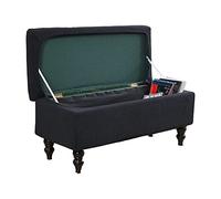 Luxury Black Ottoman Cover Extra Large Rectangle Slipcover for 120 160cm Folding Storage Bench Dustproof Stretch Fabric Protector Elegant Furniture Accessory