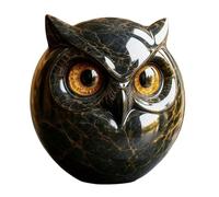 Luxury Black Owl Stone Sculpture, Elegant Healing Stones Carved Home Decor, Resin Owl Figurine, Indoor & Outdoor Cute Decoration, Versatile Display for Any Room