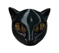 Luxury Black Stone Sculpture, Black Sculpture Of Cat Head, Hand-Carved Crystals And Healing Stones Carved, Elegant Home Décor & Present-Ready Art Piece, Cat Statue Home Desk Decor