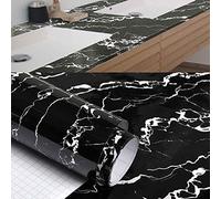 Luxury Black Thick Self Adhesive 3D Contact Wallpaper/Waterproof and Resistant to Scrub Wall Paper for Living Room/TV Background Sticker 23.5X47 Inch
