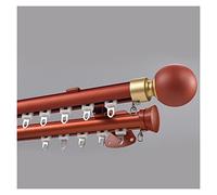 Luxury Blackout Curtain Rod Adjustable 19.7ft Double Track Wall Mount for Bedroom Bay Window Kitchen & Sliding Door - Stylish Orange-B Finish