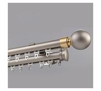 Luxury Blackout Curtain Rod Double Wall Mount Drapery Track for Bedroom Bay Window & Sliding Doors Adjustable 100cm (3.3ft) - Elegant Gray Finish