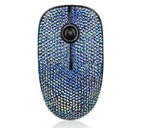 Luxury Bling Dazzling Crystal Rhinestone 2.4G Wireless Mouse for Laptop, Notebook, PC, Computer, MacBook, Girls Gift - AB Blue