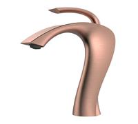 Luxury Brass Bathroom Vanity Faucet Modern Deck Mounted Basin Tap with Anti-Leak Ceramic Valve Hot/Cold Water Control(G3/8/Brushed Rose Gold)