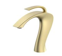 Luxury Brass Bathroom Vanity Faucet Modern Deck Mounted Basin Tap with Anti-Leak Ceramic Valve Hot/Cold Water Control(G3/8/Brushed Gold)
