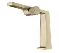Luxury Brass Black Bathroom Faucet with Minimalist Modern Design, Ceramic Valve Core, Hot & Cold Water Single Hole Basin Mixer(Brushed Gold,G3/8)