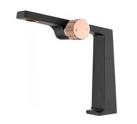 Luxury Brass Black Bathroom Faucet with Minimalist Modern Design, Ceramic Valve Core, Hot & Cold Water Single Hole Basin Mixer(Matte Black,G1/2)