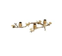 Luxury Brass Candle Sleeve Holder - Retro Three-Head Candlestick for Romantic Decor, Elegant Home Accent, Perfect for Weddings and Special Occasions