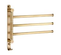 Luxury Brass Swing Out Towel Bar/Gold Finish Towel Racks for Bathroom or Kitchen, Metal Towel Bar Folding Arm Swivel Hanger Bathroom Storage Organizer Wall Mounted gold-3bar