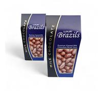 Luxury Brazils Premium Coated Milk Chocolate Brazil Nuts Gift Set, 2 Pack, 110g Each,Perfect For Birthdays| Christmas Stocking Fillers| All Occasions | Gift For Women And Men