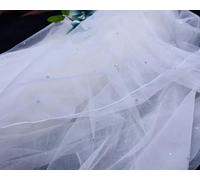 Luxury Bridal Veil with Rhinestones Wedding Veilsl Beade Bling Gold Star Draped Bridal Accessories-white-100cm
