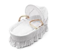Luxury British Made White/Cream/Blue/Pink Broderie Anglaise Moses Basket Bedding/Covers Set (Basket is NOT Included) (White)