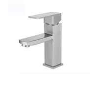 Luxury Brushed Basin Faucet Single Lever Bathroom Wash Faucet Hot Cold Water Mixer Taps Deck Mount(Brushed Short)