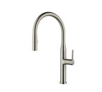 Luxury Brushed Gold Brass Pull Out Kitchen Faucet with Ceramic Cartridge Hot Cold Water Sink Tap Modern High End Durable(G9/16/Brushed Nickel 01)