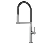 Luxury Brushed Gold Brass Pull Out Kitchen Faucet with Ceramic Cartridge Hot Cold Water Sink Tap Modern High End Durable(G1/2/Gun Grey 02)
