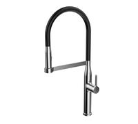 Luxury Brushed Gold Brass Pull Out Kitchen Faucet with Ceramic Cartridge Hot Cold Water Sink Tap Modern High End Durable(G1/2/Chrome 02)