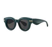 Luxury Bubble Big Frame Round Sunglasses For Women For Men Sun Glasses Vintage Eyeglasses Shades (Green Black,One Size)