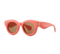 Luxury Bubble Big Frame Round Sunglasses For Women For Men Sun Glasses Vintage Eyeglasses Shades (Pink Tea,One Size)