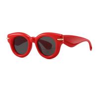 Luxury Bubble Big Frame Round Sunglasses For Women For Men Sun Glasses Vintage Eyeglasses Shades (Red Black,One Size)