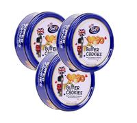 Luxury Butter Cookies in Decorative Gift Tin - 140g Traditional European Biscuits in Airtight Metal Box - Delightful Treat for Birthdays, Christmas, Mother's Day & Special Occasions (Small, 3, count)