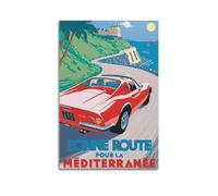 Luxury Car Poster for Dino's Streamlined Grace in Urban Nightscape Poster Decorative Painting Canvas Wall Posters And Art Picture Print Modern Family Bedroom Decor Posters 20x30inch(50x75cm)