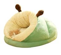 Luxury Cat Calming Bed Sleeping Bag Fleece Self Warming Super cute Thick warm oversized slippers pet bed Cave House Sleeping Bag Mat Winter Pet Cat Dog Rabbit Nest Bed Pad ( Color : Green , Size : M )