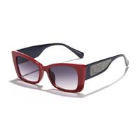 Luxury Cat Eye Sunglasses For Women for Female Glasses Vintage Big Frame Punk Sexy Ladies Sequin Shades (Red Gray,One Size)