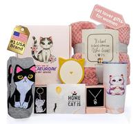 Luxury Cat Lover Gifts for Women, Cool Crazy Cat Lady Gifts, Cat Mom Gifts for Women, Cat Gifts for Women Cat Lovers, Cat Themed Gifts, Cat Easter Basket Mothers Day Set Box, Cat Present for Birthday