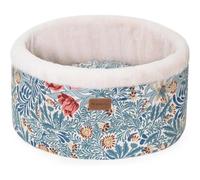 Luxury Cat Round Bed Small Dog Non Slip Bower Floral Print William Morris & Co