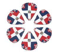 Luxury Celluloid Guitar Picks 6 Pack Dominican Republic Grunge Flag, Thin, Medium, Heavy Gauges For Electric, Acoustic, Bass & Ukulele