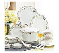 Luxury Ceramic Tableware Set, 50 Pieces Of Bone China Tableware, Overglaze Gold Plating, Nano Self-cleaning Glazed Tableware, Tableware Set Suitable For Various Occasions