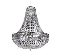 Luxury Chandelier Style Ceiling Light Shade Sparkle Pendant Droplet Acrylic Madison Theme | Universal Fit Elegant Hanging Shade for Bedroom, Living Room, Kitchen, Hallway Décor (Silver/Chrome)