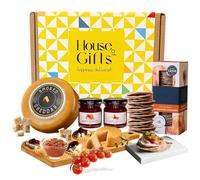 Luxury Cheese & Chutney Mini Hamper Gift Box with Smoked Cheese Truckle 200g, Spicy Tomato Relish, Hot Chilli Jam & Savoury Crackers - Artisan Board Set, 4x Gourmet Treats, Festive Christmas