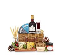 Luxury Cheese & Port Gift - Christmas Hamper with Port & Yorkshire Cheese | Graham's Port - Blue Cheese - Crackers - Chutney - Christmas Day - Boxing Day - Family Sharing - Corporate & Staff Gifts